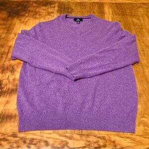 Lands End Mens Cashmere Sweater Size M Purple